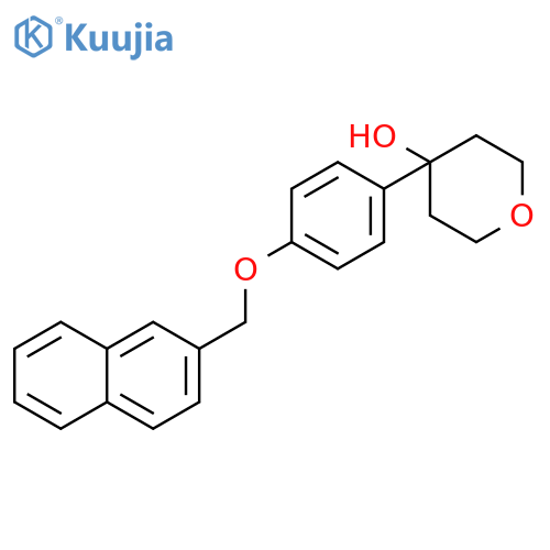 2H-Pyran-4-ol, tetrahydro-4-[4-(2-naphthalenylmethoxy)phenyl]- structure