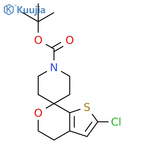 tert-butyl 2'-chloro-4',5'-dihydrospiro[piperidine-4,7'-thieno[2,3-c]pyran]-1-carboxylate structure
