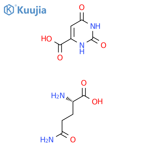 (2S)-2,5-Diamino-5-oxopentanoic acid;2,4-dioxo-1H-pyrimidine-6-carboxylic acid structure