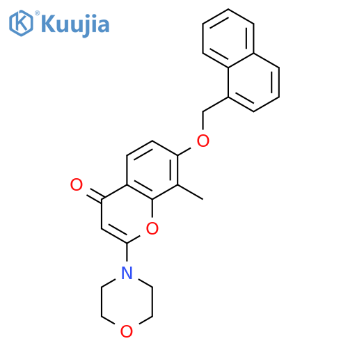 4H-1-Benzopyran-4-one,8-methyl-2-(4-morpholinyl)-7-(1-naphthalenylmethoxy)- structure