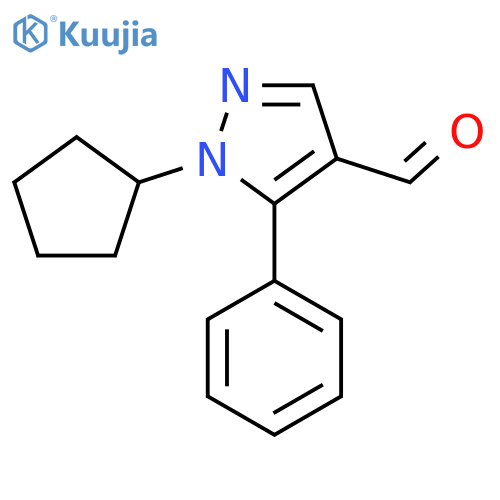 1-cyclopentyl-5-phenyl-1H-pyrazole-4-carbaldehyde structure