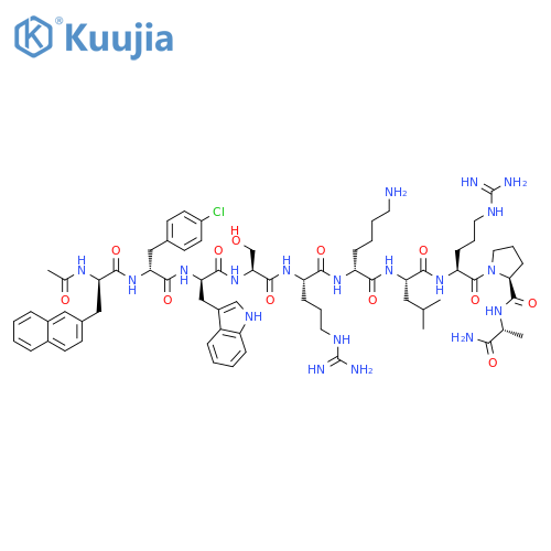 D-Alaninamide,N-acetyl-3-(2-naphthalenyl)-D-alanyl-4-chloro-D-phenylalanyl-D-tryptophyl-L-seryl-L-arginyl-D-lysyl-L-leucyl-L-arginyl-L-prolyl- structure