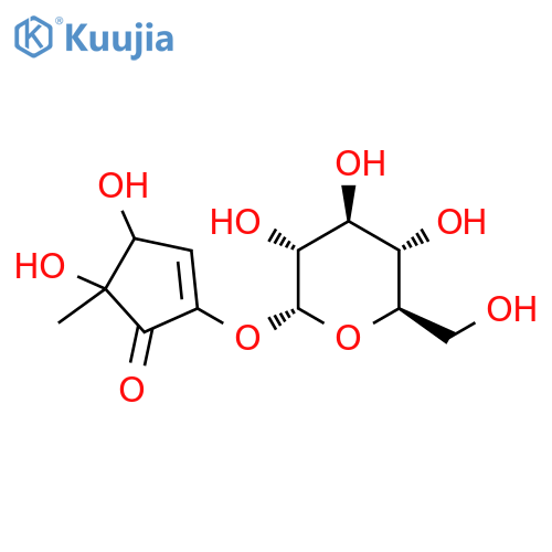 2-Cyclopenten-1-one, 2-(α-D-glucopyranosyloxy)-4,5-dihydroxy-5-methyl- structure