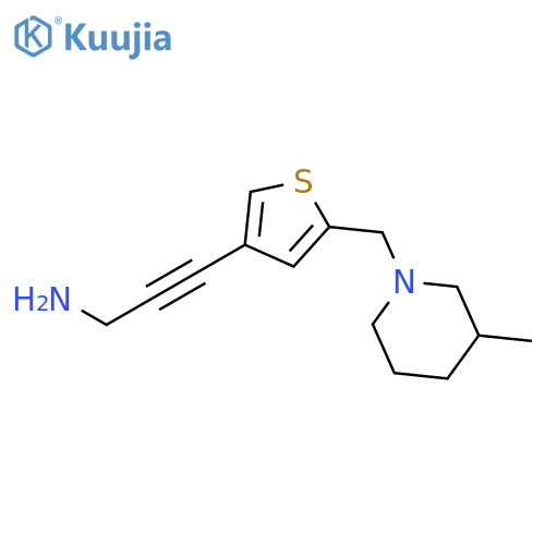 3-{5-(3-methylpiperidin-1-yl)methylthiophen-3-yl}prop-2-yn-1-amine structure