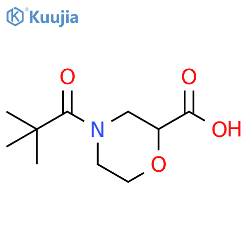 4-(2,2-dimethylpropanoyl)morpholine-2-carboxylic acid structure