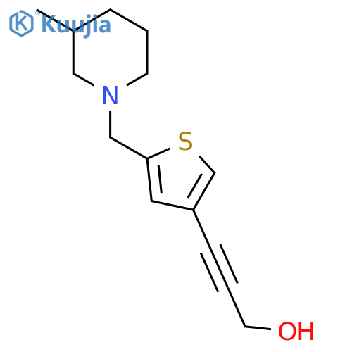 3-{5-[(3-Methylpiperidin-1-yl)methyl]thiophen-3-yl}prop-2-yn-1-ol structure