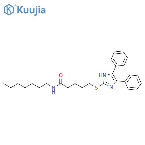 Pentanamide, 5-[(4,5-diphenyl-1H-imidazol-2-yl)thio]-N-heptyl- structure