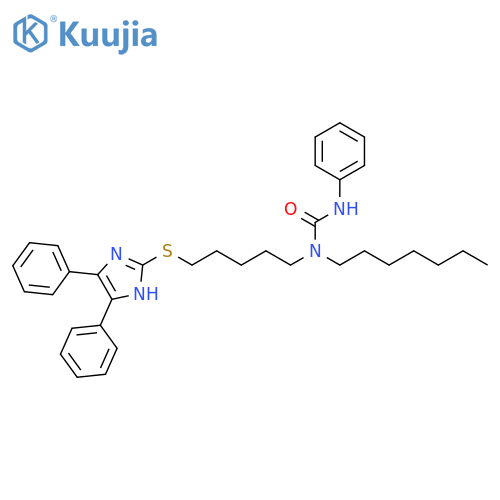 Urea,N-[5-[(4,5-diphenyl-1H-imidazol-2-yl)thio]pentyl]-N-heptyl-N'-phenyl- structure