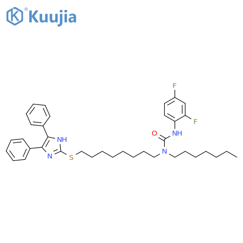 Urea,N'-(2,4-difluorophenyl)-N-[8-[(4,5-diphenyl-1H-imidazol-2-yl)thio]octyl]-N-heptyl- structure