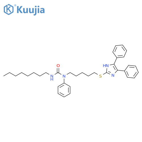 Urea,N-[5-[(4,5-diphenyl-1H-imidazol-2-yl)thio]pentyl]-N'-octyl-N-phenyl- structure
