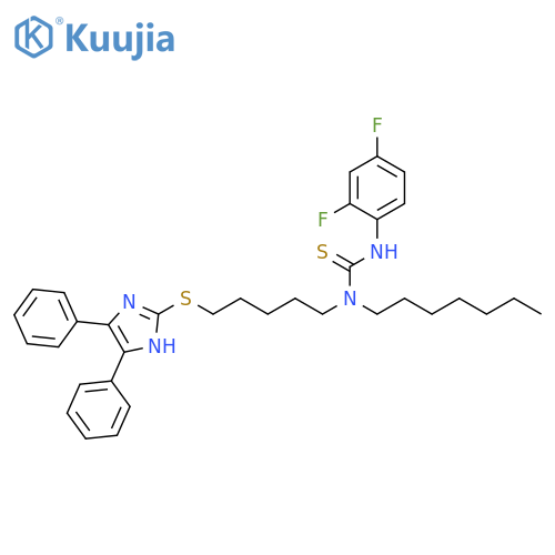 Thiourea,N'-(2,4-difluorophenyl)-N-[5-[(4,5-diphenyl-1H-imidazol-2-yl)thio]pentyl]-N-heptyl- structure