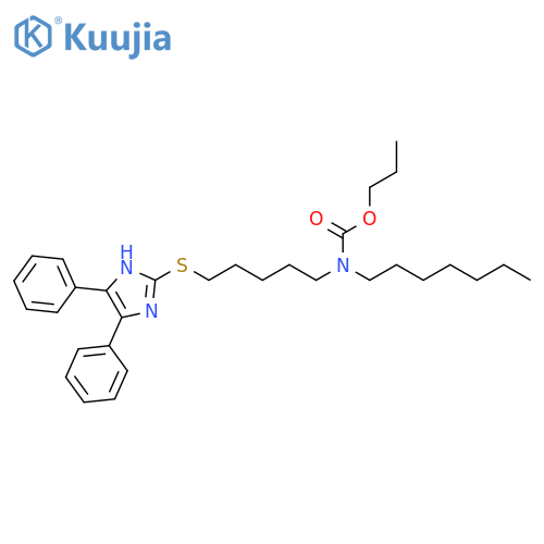 Carbamic acid, [5-[(4,5-diphenyl-1H-imidazol-2-yl)thio]pentyl]heptyl-,propyl ester structure
