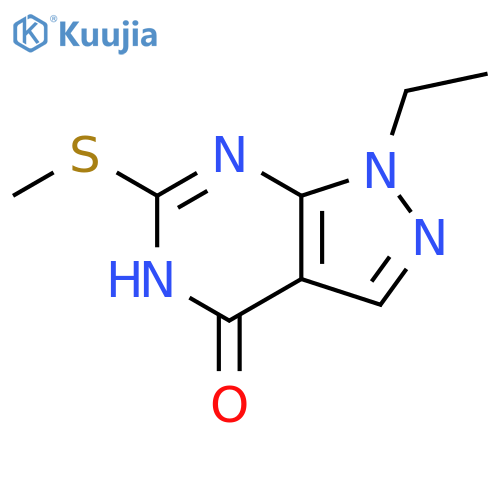 1-ethyl-6-(methylthio)-1H-pyrazolo[3,4-d]pyrimidin-4-ol structure