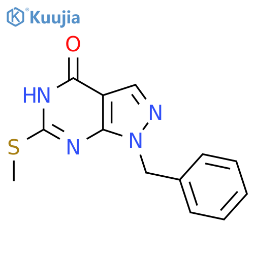 1-benzyl-6-(methylsulfanyl)-1H,4H,5H-pyrazolo3,4-dpyrimidin-4-one structure