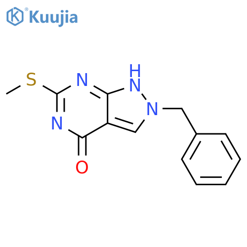 4H-Pyrazolo[3,4-d]pyrimidin-4-one,2,5-dihydro-6-(methylthio)-2-(phenylmethyl)- structure