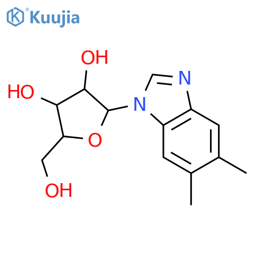 1H-Benzimidazole,5,6-dimethyl-1-b-D-ribofuranosyl- structure
