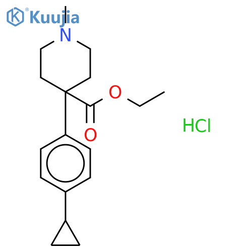 Ethyl 4-(4-cyclopropylphenyl)-1-methylpiperidine-4-carboxylate;hydrochloride structure