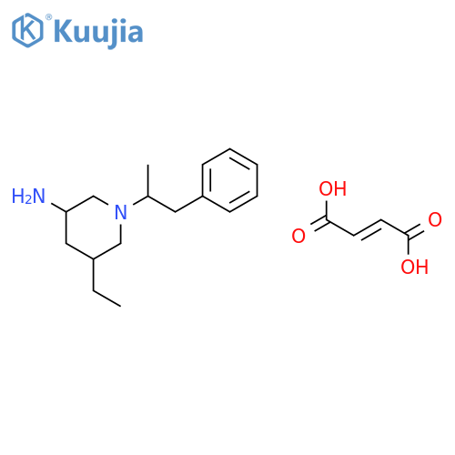 5-ethyl-1-(1-methyl-2-phenylethyl)piperidin-3-amine (2E)-but-2-enedioate structure