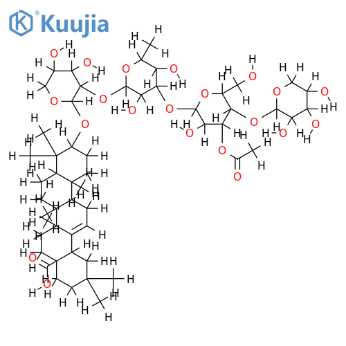 3-O-[alpha-L-arabinopyranosyl-(1->4)-3-O-acetyl-beta-D-glucopyranosyl-(1->3)-alpha-L-rhamnopyranosyl-(1->2)-alpha-L-arabinopyranosyl]oleanolic acid structure