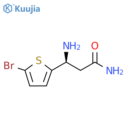 (3S)-3-amino-3-(5-bromothiophen-2-yl)propanamide structure
