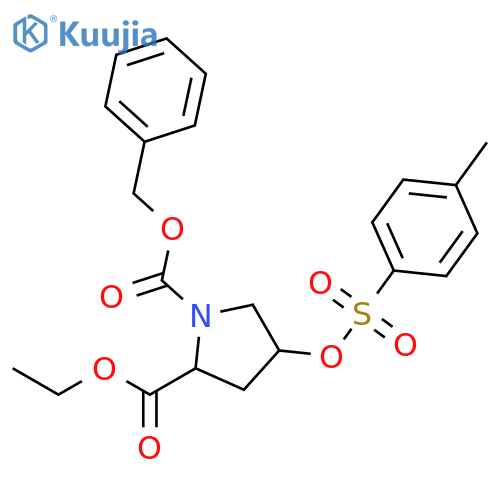 (2R,4R)-1-Benzyl 2-ethyl 4-(tosyloxy)pyrrolidine-1,2-dicarboxylate structure
