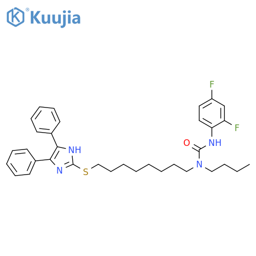 Urea,N-butyl-N'-(2,4-difluorophenyl)-N-[8-[(4,5-diphenyl-1H-imidazol-2-yl)thio]octyl]- structure