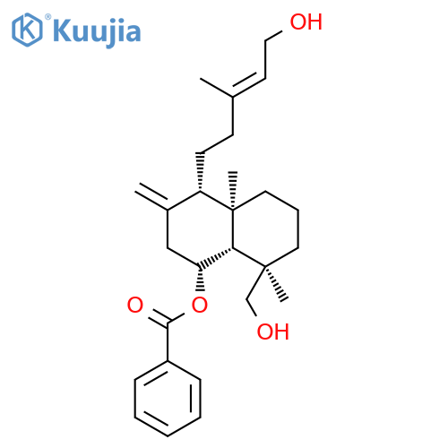1-Naphthalenemethanol,8-(benzoyloxy)- decahydro-5-[(3E)-5-hydroxy-3-methyl-3- pentenyl]-1,4a-dimethyl-6-methylene-,(1R,- 4aR,5S,8R,8aR)- structure