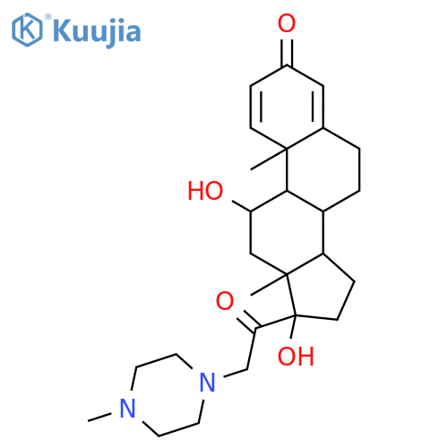Pregna-1,4-diene-3,20-dione,11,17-dihydroxy-21-(4-methyl-1-piperazinyl)-, (11b)- structure