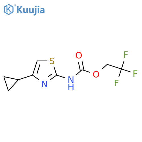 2,2,2-trifluoroethyl N-(4-cyclopropyl-1,3-thiazol-2-yl)carbamate structure