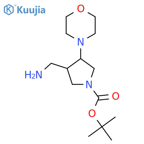 Tert-butyl 3-(aminomethyl)-4-(morpholin-4-yl)pyrrolidine-1-carboxylate structure