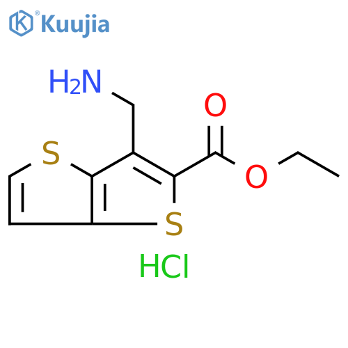 ethyl 3-(aminomethyl)thieno3,2-bthiophene-2-carboxylate hydrochloride structure
