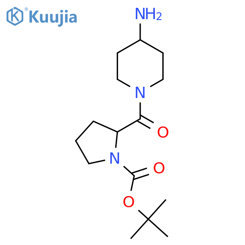 tert-butyl (2S)-2-(4-aminopiperidine-1-carbonyl)pyrrolidine-1-carboxylate structure