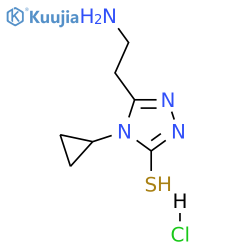 5-(2-aminoethyl)-4-cyclopropyl-4H-1,2,4-triazole-3-thiol hydrochloride structure