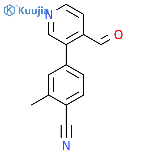 4-(4-Formylpyridin-3-yl)-2-methylbenzonitrile structure