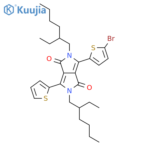 2,5-Bis(2-ethylhexyl)-3-(5-bromo-thiophene-2-YL)-6-(thiophene-2-YL)-pyrrolo[3,4-C]pyrrole-1,4-dione structure