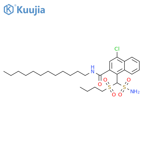 2-Naphthalenecarboxamide,1-[(aminosulfonyl)(butylsulfonyl)methyl]-4-chloro-N-dodecyl- structure