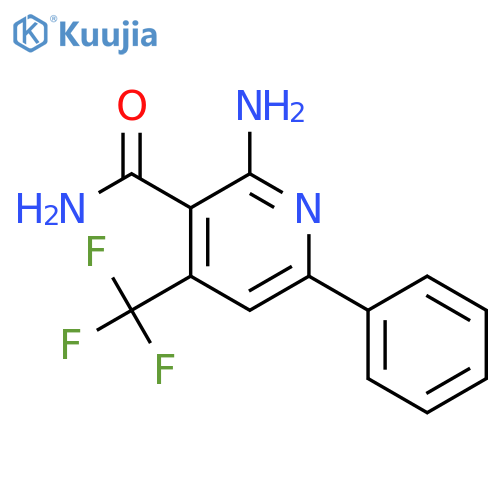 3-Pyridinecarboxamide, 2-amino-6-phenyl-4-(trifluoromethyl)- structure