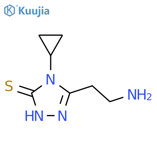 5-(2-aminoethyl)-4-cyclopropyl-4H-1,2,4-triazole-3-thiol structure
