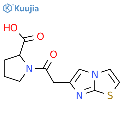 1-(2-{Imidazo[2,1-b][1,3]thiazol-6-yl}acetyl)pyrrolidine-2-carboxylic acid structure