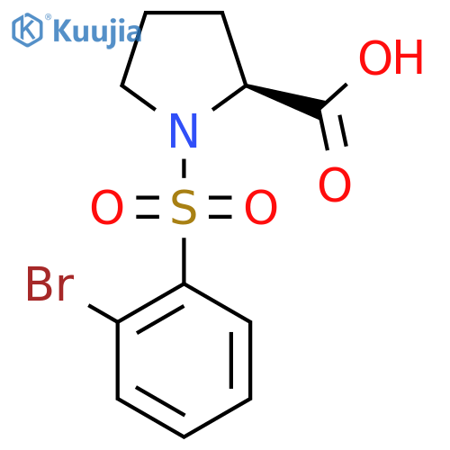 (2S)-1-(2-bromobenzenesulfonyl)pyrrolidine-2-carboxylic acid structure