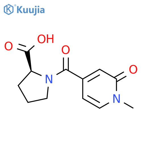 (2S)-1-(1-methyl-2-oxo-1,2-dihydropyridine-4-carbonyl)pyrrolidine-2-carboxylic acid structure