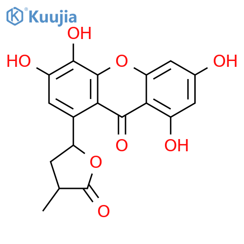 1-(2,5-dihydro-4-methyl-5-oxodihydrofuran-2-yl)-3,4,6,8-tetrahydroxy-9H-xanthen-9-one structure