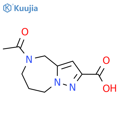 5-acetyl-4H,5H,6H,7H,8H-pyrazolo[1,5-a][1,4]diazepine-2-carboxylic acid structure