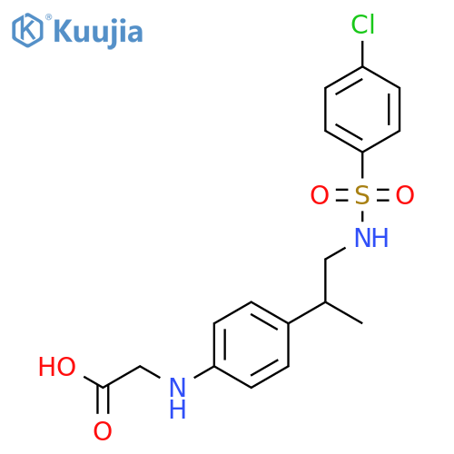 Glycine, N-[4-[2-[[(4-chlorophenyl)sulfonyl]amino]-1-methylethyl]phenyl]- structure