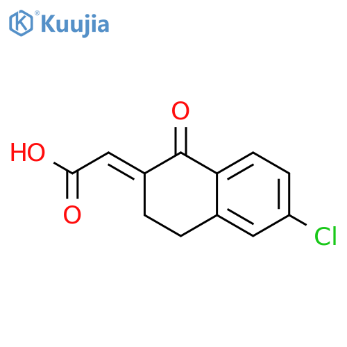 Acetic acid, (6-chloro-3,4-dihydro-1-oxo-2(1H)-naphthalenylidene)- structure