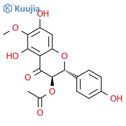 4H-1-Benzopyran-4-one,3-(acetyloxy)-2,3-dihydro-5,7-dihydroxy-2-(4-hydroxyphenyl)-6-methoxy-,(2R-trans)- (9CI) structure