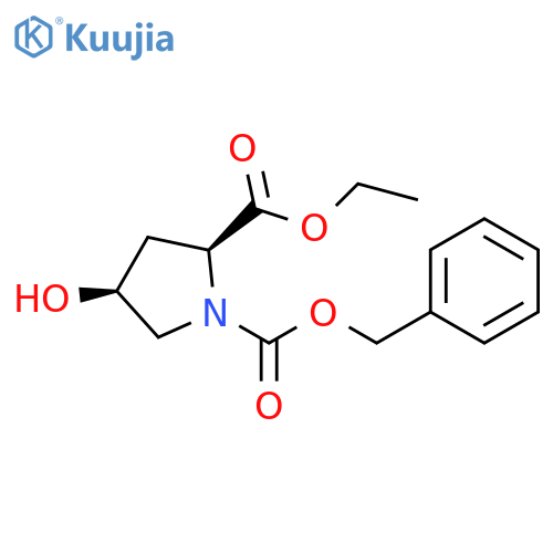 1,2-Pyrrolidinedicarboxylic acid, 4-hydroxy-, 2-ethyl 1-(phenylmethyl) ester, (2S-cis)- (9CI) structure