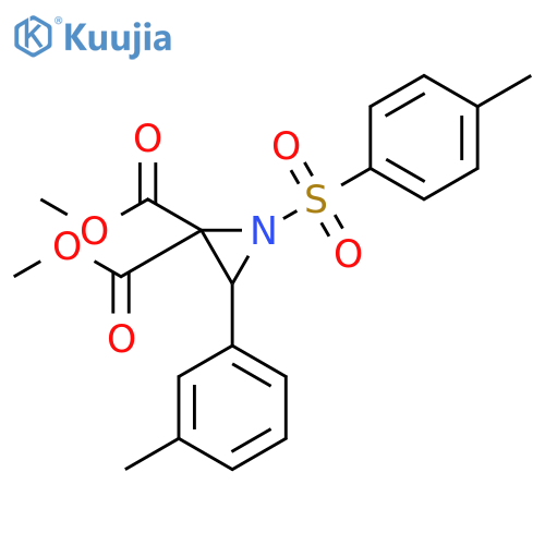2,2-Aziridinedicarboxylic acid, 3-(3-methylphenyl)-1-[(4-methylphenyl)sulfonyl]-, 2,2-dimethyl ester structure