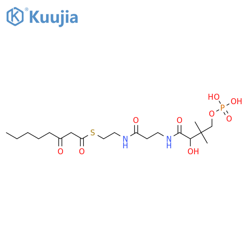 Octanethioic acid, 3-oxo-, S-[(9S)-9,13,13-trihydroxy-10,10-dimethyl-13-oxido-4,8-dioxo-12-oxa-3,7-diaza-13-phosphatridec-1-yl] ester structure