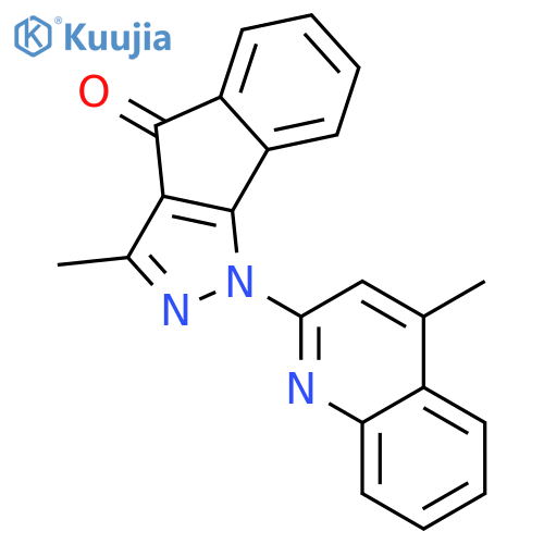 3-methyl-1-(4-methylquinolin-2-yl)indeno[1,2-c]pyrazol-4(1H)-one structure